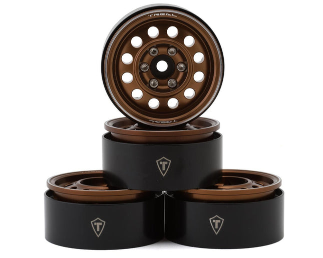 Treal Hobby Type I 1.9" Vintage 12-Hole Beadlock Wheels (Bronze)