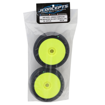 JConcepts Dirt Bite 1/8 Off-Road Buggy Pre-Mounted Tires (2) (Ylw) Grn 4073-22