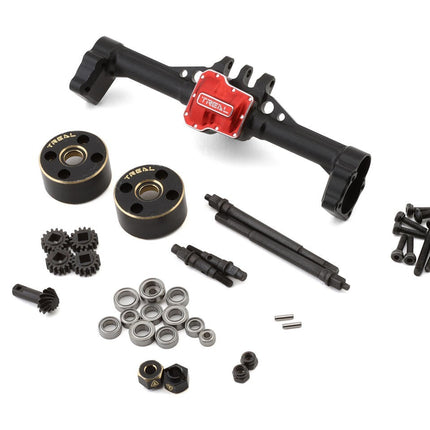 Treal Hobby Alum Complete Rear Portal Axle for Traxxas TRX-4M w/Brass Covers Blk