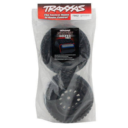 Traxxas XRT Gravix Belted Pre-Mounted Tires (Black) (2) w/24mm Hex TRA7862