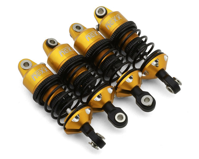 NEXX Racing 60mm Aluminum Threaded Shocks Mini Slash/4-Tec Drift Yellow NX-548-Y
