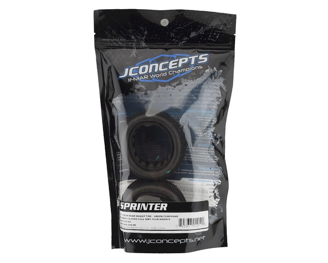 JConcepts Sprinter 2.2" Rear Buggy Dirt Oval Tires (2) (Green) JCO313302