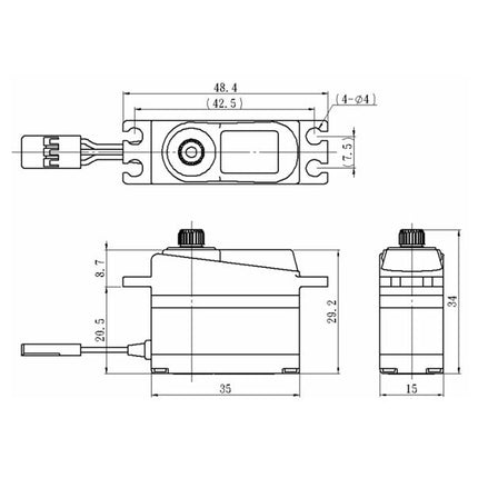 Savox Digital High Speed Mini Coreless Servo, 0.07sec/34.7oz@6.0V