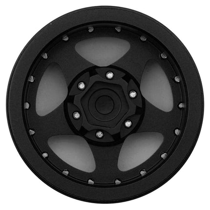 Treal Hobby Type E 1.9" Classic 5-Spoke Beadlock Wheels Black/Black TLHTWHEEL39
