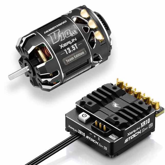 Hobbywing 38020810 Xerun Combo XR10 Stock 2S G2 ESC & V10 G4R 17.5TE Motor