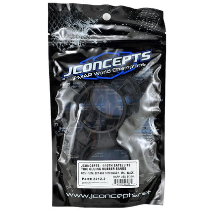 JConcepts 2212-2 "Satellite" Tire Glue Bands (Black) JCO22122