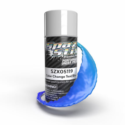 Spaz Stix Color Change Aerosol Paint, Teal/Blue, 3.5oz Can SZX05119