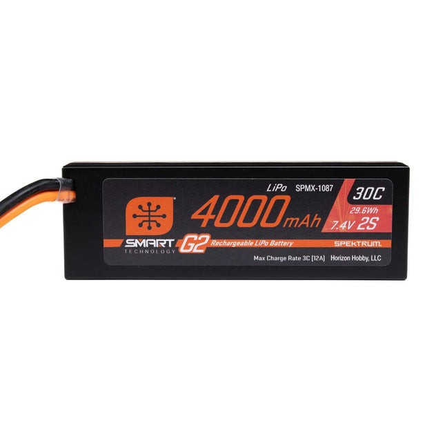 Spektrum 7.4V 4000mAh 2S 30C Smart G2 Hardcase LiPo Battery: IC5 SPMX-1087