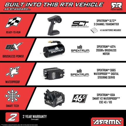 Arrma Kraton 6S BLX RTR 1/8 4WD Brushless Speed Truck (Green/Black) ARA8608V6T3