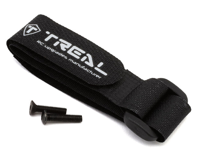 Treal Hobby Aluminum Battery Hold-Down Traxxas Mini Maxx w/Flex Strap Green