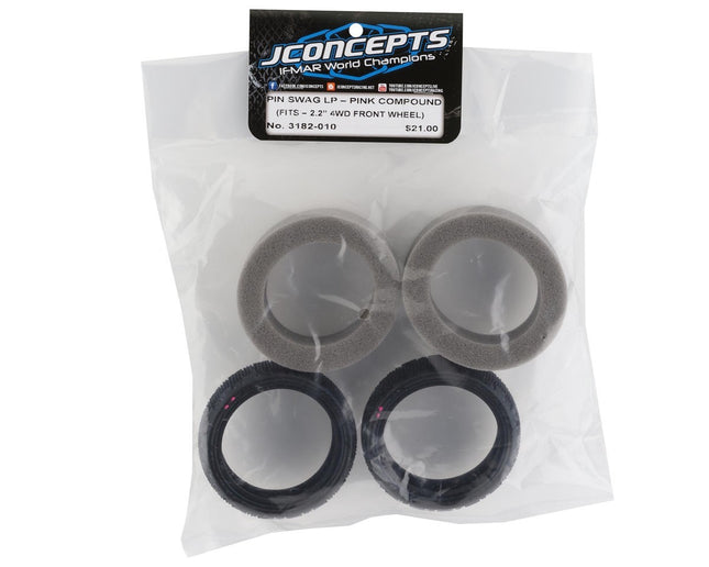 JConcepts Pin Swag 2.2" 4WD Buggy Front Carpet Tires (2) (Pink) 3182-010