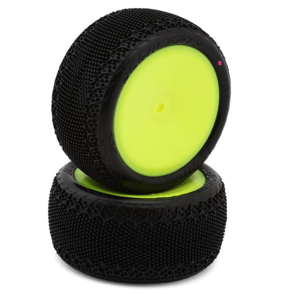 JConcepts 3DP 2.2" Pre-Mounted Rear Buggy Carpet Tires (Yellow) (2) (Pink) 
