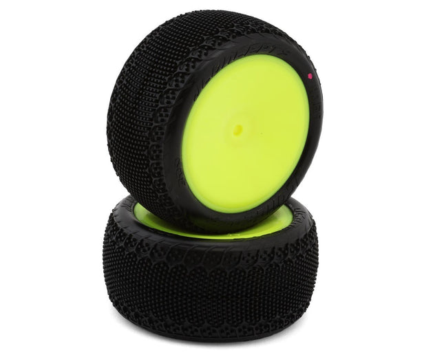 JConcepts 3DP 2.2" Pre-Mounted Rear Buggy Carpet Tires (Yellow) (2) (Pink) 