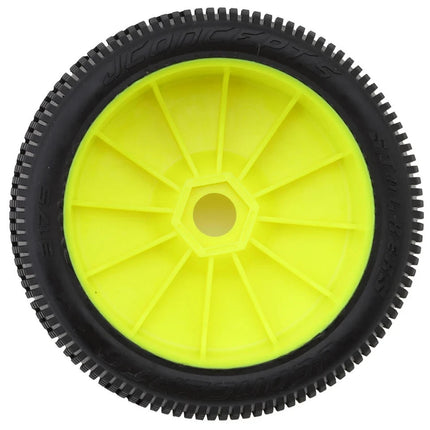JConcepts Stalkers 1/8 Pre-Mounted Buggy Tire (2) (Yellow) (Green) JCO3175-22