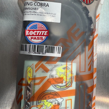 Ex-King Cobra 1/10 Stadium Truck Medium Pre-Mounted Glued Tires Granite/Senton