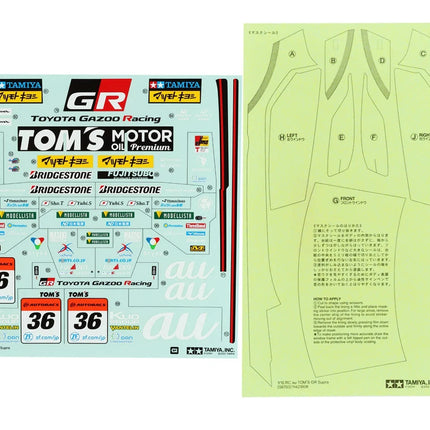 Tamiya AU TOM's GR Supra Body w/Parts Set (Clear) TAM51678 