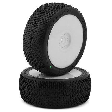 JConcepts Arina Pre-Mounted 1/8th Buggy Tires (White) (2) (Green) JCO4114-12