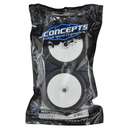 JConcepts Reflex 4.0" Pre-Mounted 1/8th Truggy Tires (2) (White) (Green) 3125-12