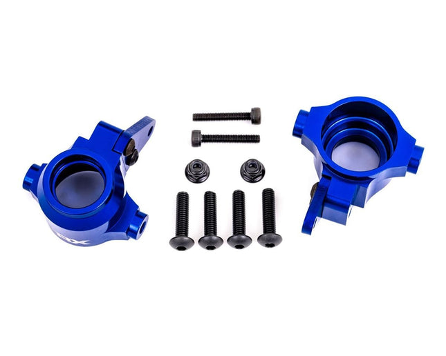 Traxxas Sledge Aluminum Steering Blocks Left & Right Blue TRA9635X