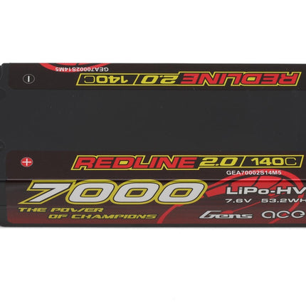 Gens Ace Redline 2.0 2S Mid-Size LiHV Battery 140C (7.6V/7000mAh) GEA70002S14M5