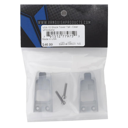 Vanquish Products VS4-10 Extended Shock Tower Silver VPS08454