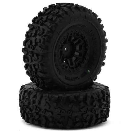 JConcepts Landmines 1.0" Pre-Mounted Tires w/Shuttle Wheels Green Comp 57mm OD