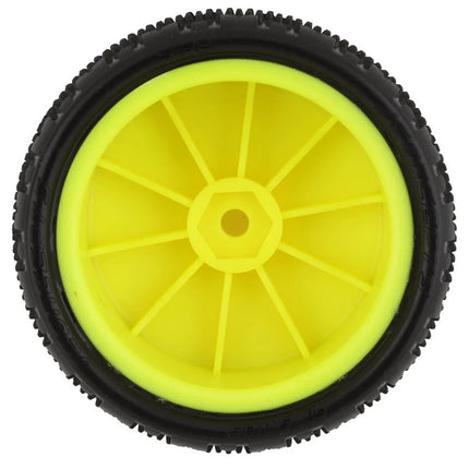 JConcepts Pin Swag 2.2" Pre-Mounted 4WD Front Buggy Carpet Tires (Yellow) (Pink)