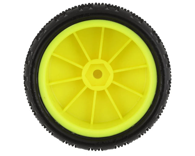 JConcepts Pin Swag 2.2" Pre-Mounted 4WD Front Buggy Carpet Tires (Yellow) (Pink)