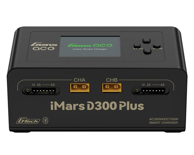Gens Ace iMars D300 Plus G-Tech Smart Dual AC/DC Charger Blk 6S/16A Bluetooth
