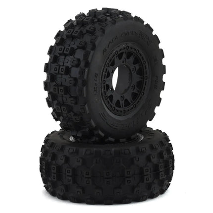 Pro-Line Badlands MX SC Tires w/Raid Wheels Black Electric (M2) w/12mm Hex