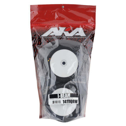 AKA I-Beam 1/8 Truggy Pre-Mounted Tires (White) (Super Soft - Long Wear)