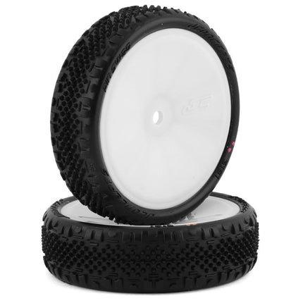 JConcepts Pin Swag Slim 2.2" Pre-Mount 2WD Front Buggy Carpet Tires White (Pink)