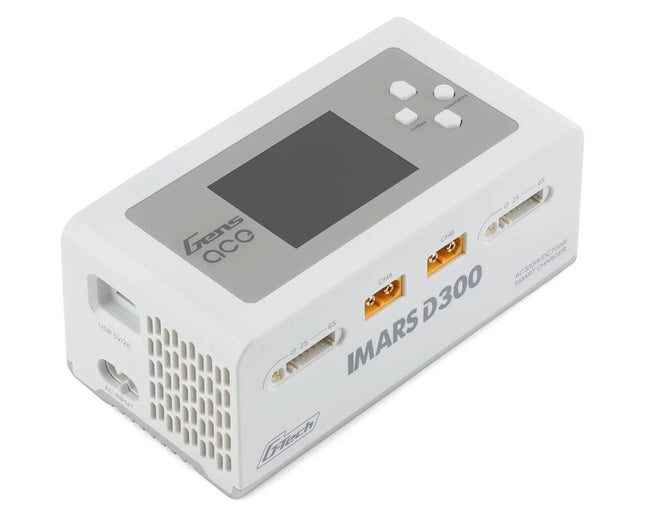 Gens Ace Imars D300 G-Tech Smart Dual AC/DC Charger 6S/16A Wht AC-300W DC-350Wx2