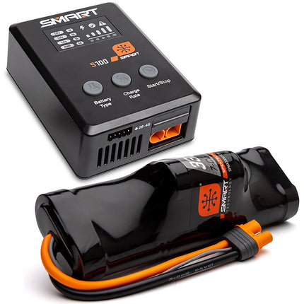 Spektrum Smart Powerstage NiMH Bundle 3300mAh 7.4V NiMH IC3 & S100 Charger New!!