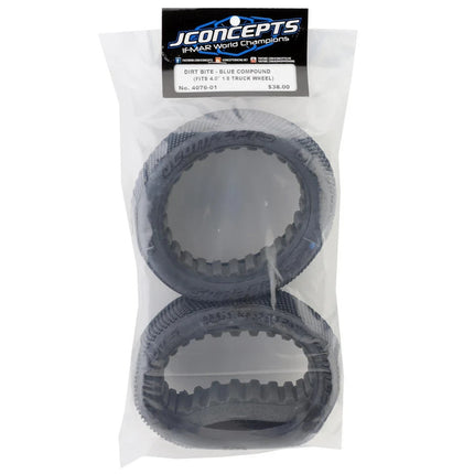 JConcepts  4076-01 Dirt Bite 4.0" 1/8 Off-Road Truggy Tires (2) (Blue) JCO407601