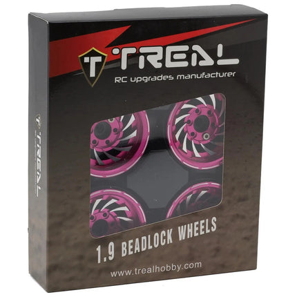 Treal Hobby Cyclone 1.9" Aluminum Beadlock Wheels (Pink) (4) (122.5g)
