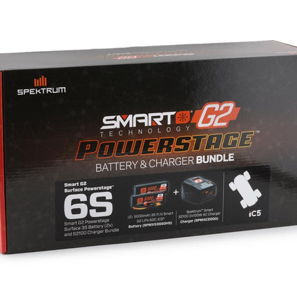 Spektrum Smart Powerstage 6S Bundle: 5000mAh 3S LiPo Battery IC5/S2100 Charger