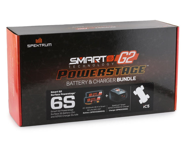Spektrum Smart Powerstage 6S Bundle: 5000mAh 3S LiPo Battery IC5/S2100 Charger