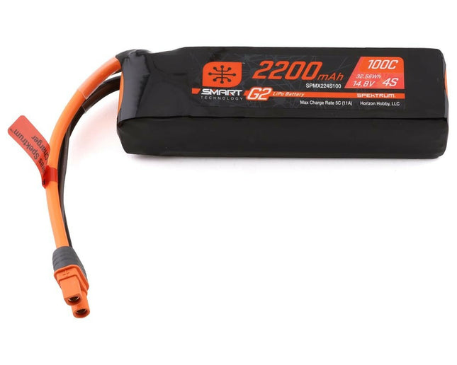 Spektrum RC 4S Smart G2 LiPo 100c Battery Pack 14.8V/2200mAh w/IC3 SPMX224S100