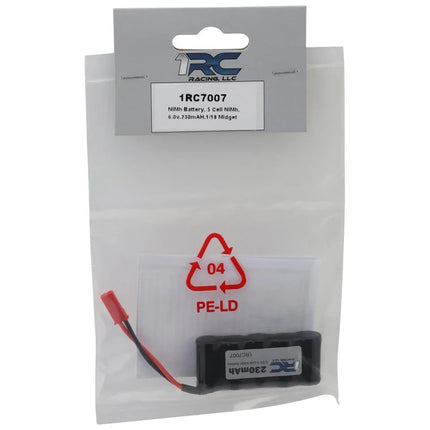1RC Racing 1/18 5-Cell NiMH Battery 6.0V/230mAh Midget/Sprint/EDM/Late Mode