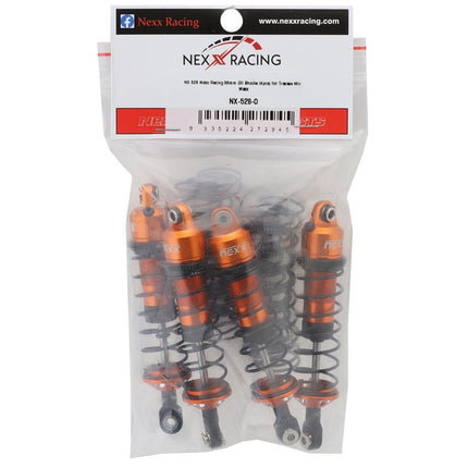 NEXX Racing Aluminum Threaded Oil-Filled Shocks for Traxxas 4x4 Mini Maxx Orange