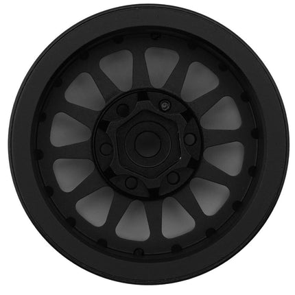 Treal Hobby Type D 1.9" 12-Spoke Beadlock Wheels Black/Blue TLHTWHEELS10