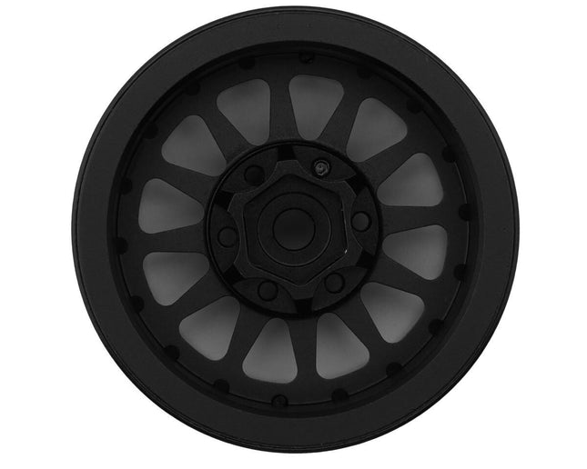 Treal Hobby Type D 1.9" 12-Spoke Beadlock Wheels Black/Blue TLHTWHEELS10