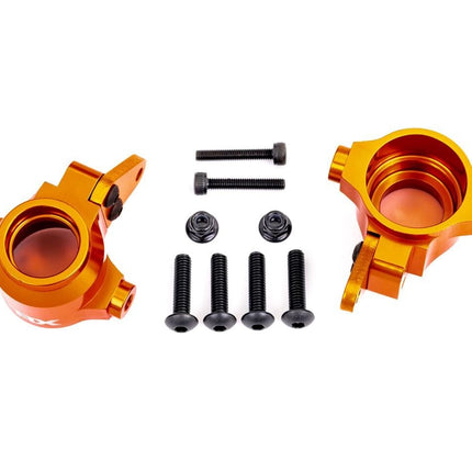 Traxxas Sledge Aluminum Steering Blocks Left & Right Orange TRA9635T