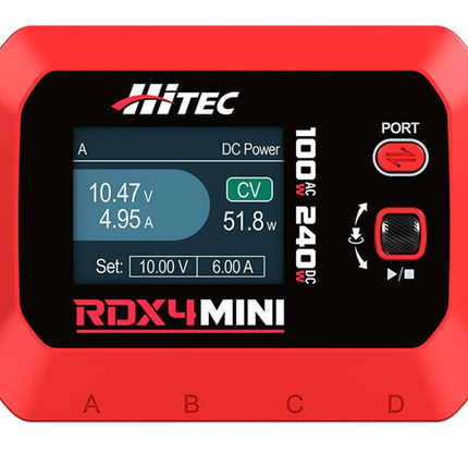 Hitec RDX4 Mini Quad Smart LiPo Battery Balance Charger (4S/6A/DC-240W/AC-100W)