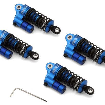 NEXX Racing Losi NASCAR Aluminum Oil-Filled Threaded Reservoir Shocks (Blue)