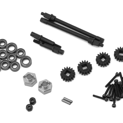 Treal Hobby Axial SCX24 Aluminum Rear Portal Axle Upgrade Kit (Silver)