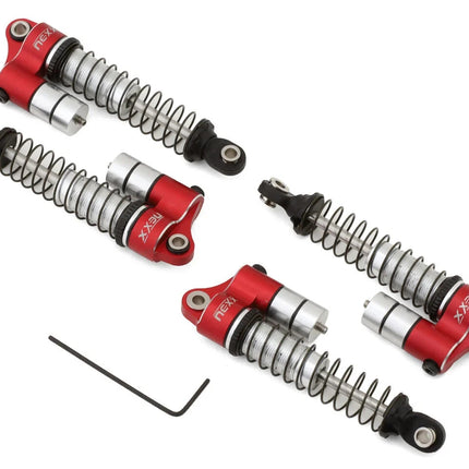 NEXX Racing Reservoir Aluminum Threaded Oil-Filled Shocks for Traxxas TRX-4M Red