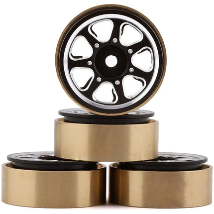 Samix SCX24 Aluminum & Brass 1.0" Beadlock Wheel Set (Black) (4) (20g)