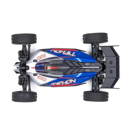 Arrma Typhon Grom MEGA 4WD 380 Brushed 1/18 Buggy RTR Blue/Silver ARA2106T1